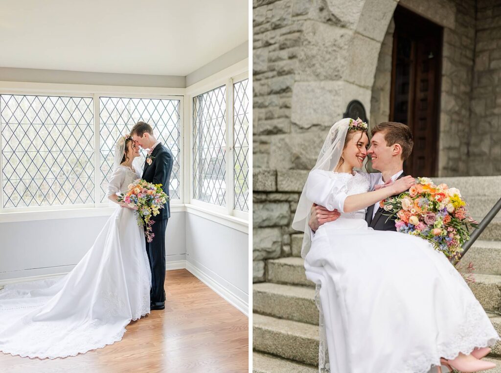 Bride & Groom at the Glover Mansion Spokane