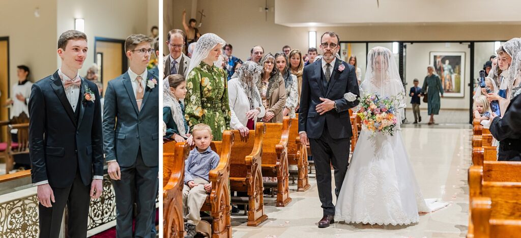 Bride walking down the aisle 