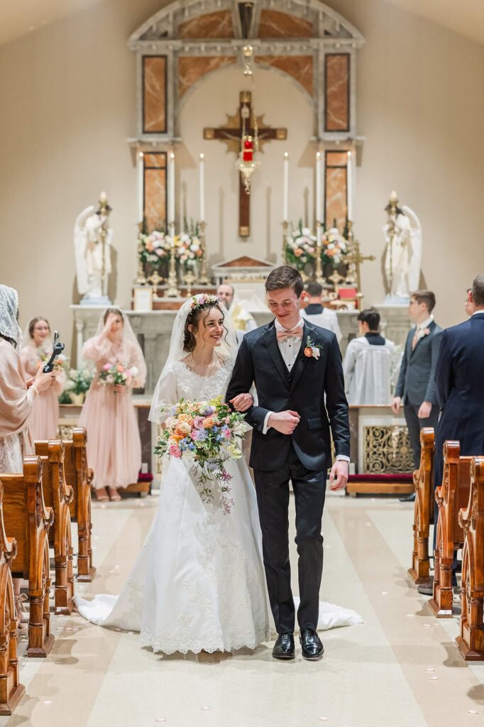 Colorful Spring Catholic Wedding 