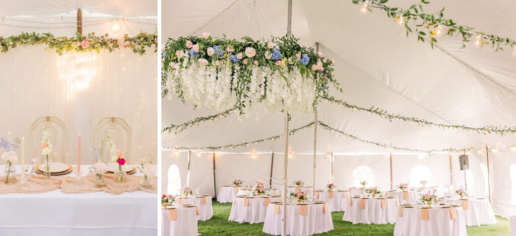 White tent Reception details