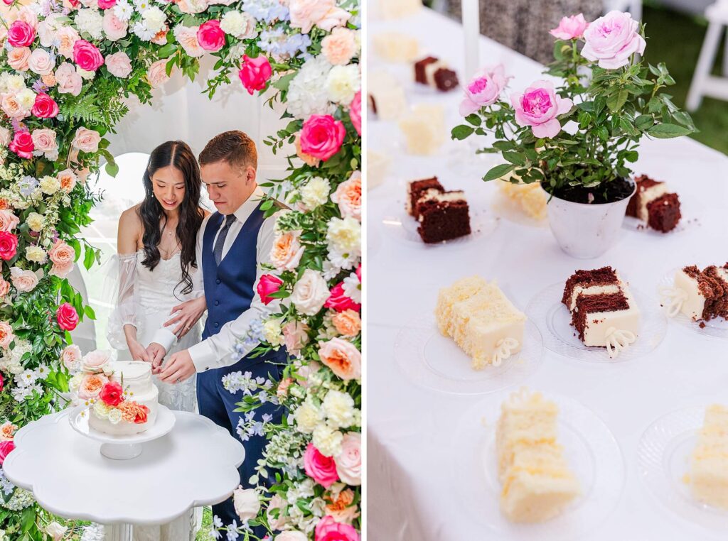 Spokane Wedding Cake Cutting Moment