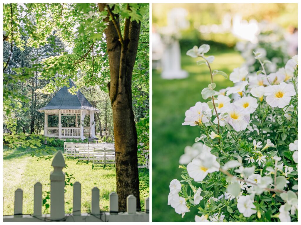 The view of the Belle gardens Gazebo for the ceremony 